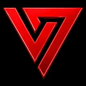 IV7 Game | IV7 Games | IV7 APK Download 2026 New Version – Yellow Background Red Gold V7 Triangle Dual Gamepad Game App Esports Logo | iv7.com | in7 | ix7