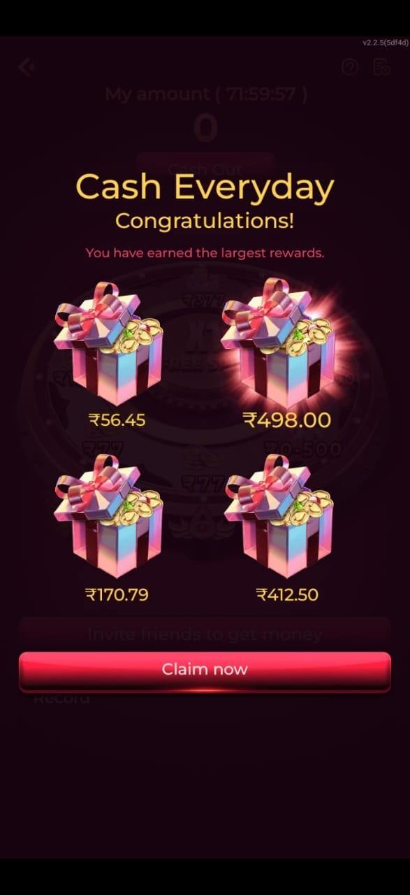  IV7 Game app cash everyday rewards with gift boxes.